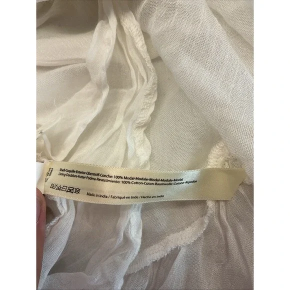 Free People Fp One Clover Skirt Asymmetrical Tiered Flowy Guaze White XS - Picture 9 of 12